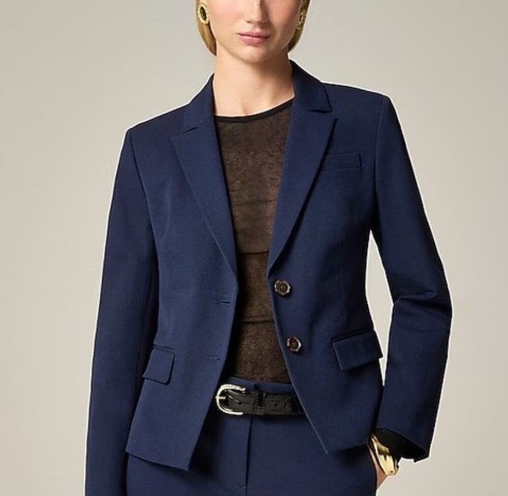 J. Crew Blazer Jacket Single-Breasted Two-Button Tailored Blue Women's Size 2